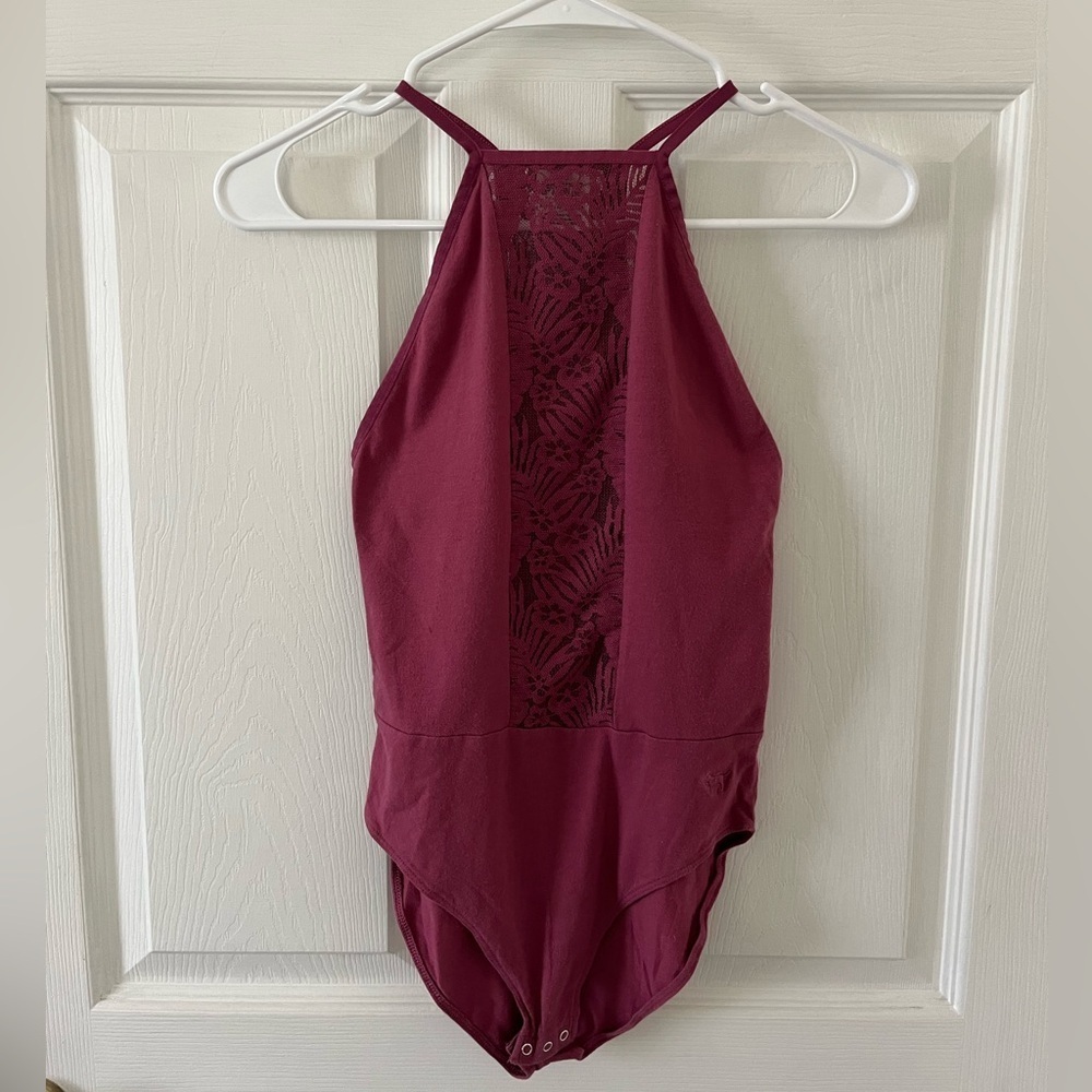 PINK Victoria's Secret Bodysuit in Rose with Lace Detail